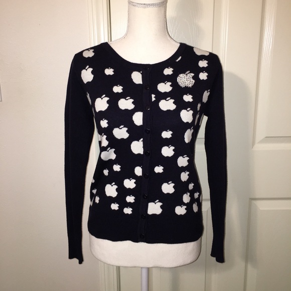 unknown Brand Sweaters - Unknown Brand Apple Cardigan With Rhinestones